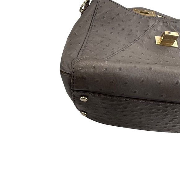 Kate Spade Post Street Little Nadine grey pebbled ostrich
Leather satchel purse - Picture 10 of 11